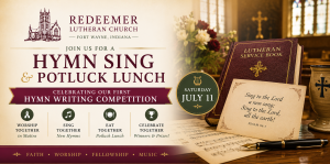 Hymn Sing and Potluck at Redeemer Lutheran Church